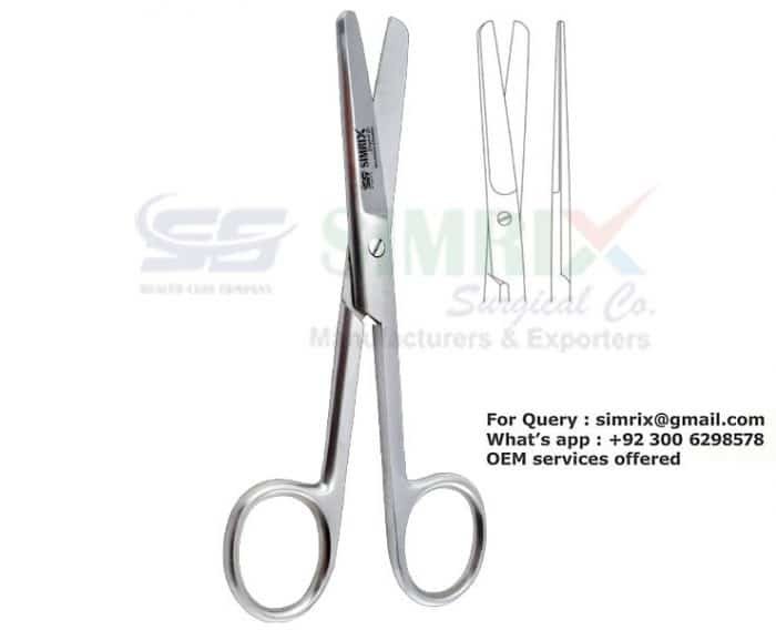 Surgical Operating Scissors Straight Blunt Blunt TC 13cm