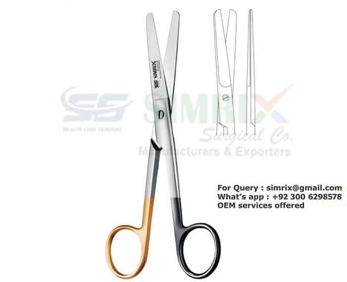 Surgical Operating Scissors Straight Blunt Blunt TC 13cm