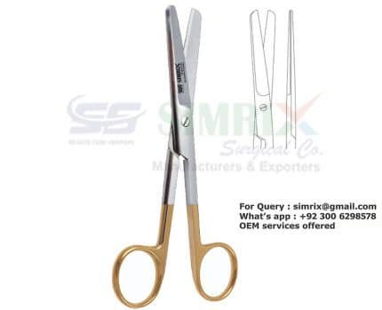 Surgical Operating Scissors Straight Blunt Blunt TC 13cm