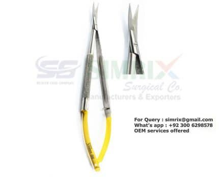 Castroviejo Micro Scissors Curved TC Gold 15cm