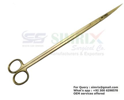 PVD Gold Aquarium Scissors Curved 30cm