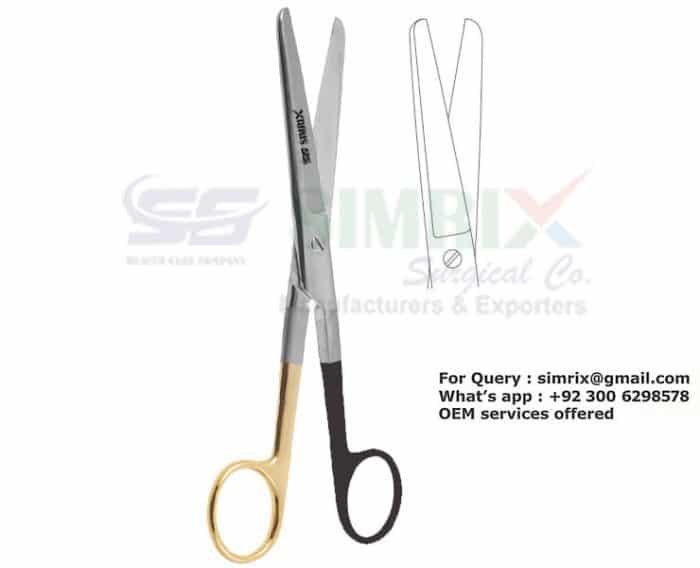 Doyen Abdominal Scissors Straight TC Gold 18cm