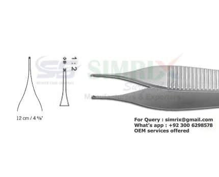 Micro Fixation Forceps 0.8mm1x2 teeth 12cm