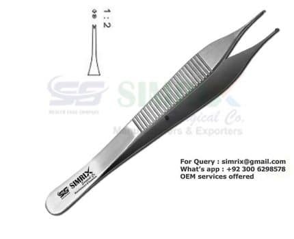 Micro Fixation Forceps 0.8mm1x2 teeth 12cm