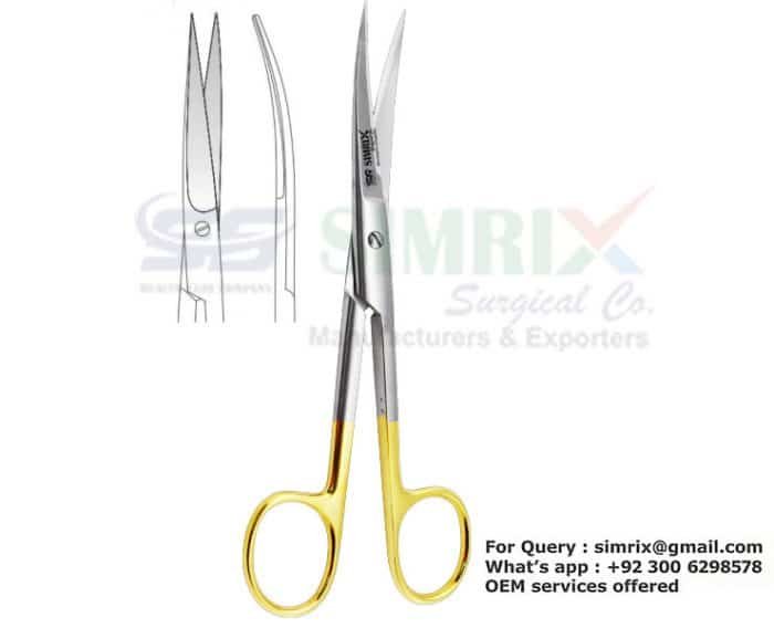 Surgical Operating Scissors Curved Sharp Sharp TC 13cm