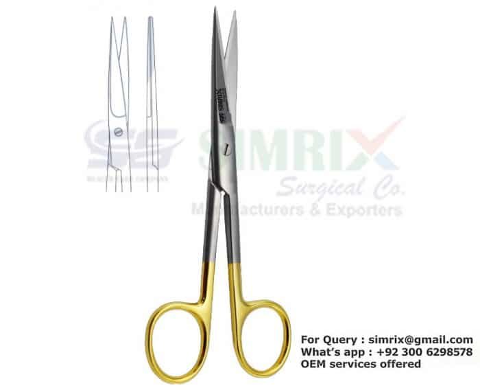 Surgical Operating Scissors Straight Sharp Sharp TC 13cm